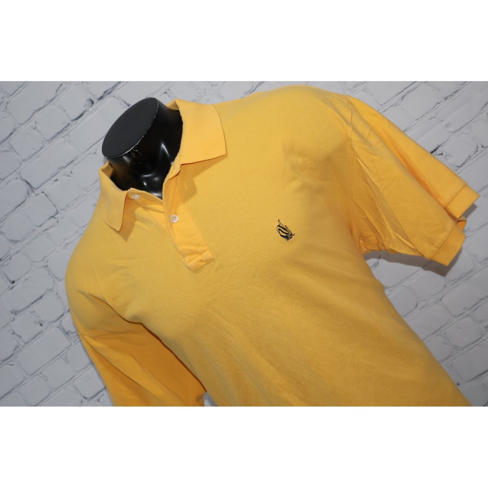 Nautica Golf Polo Mens XL Gold Yellow Short Sleeve Cotton Pique Logo